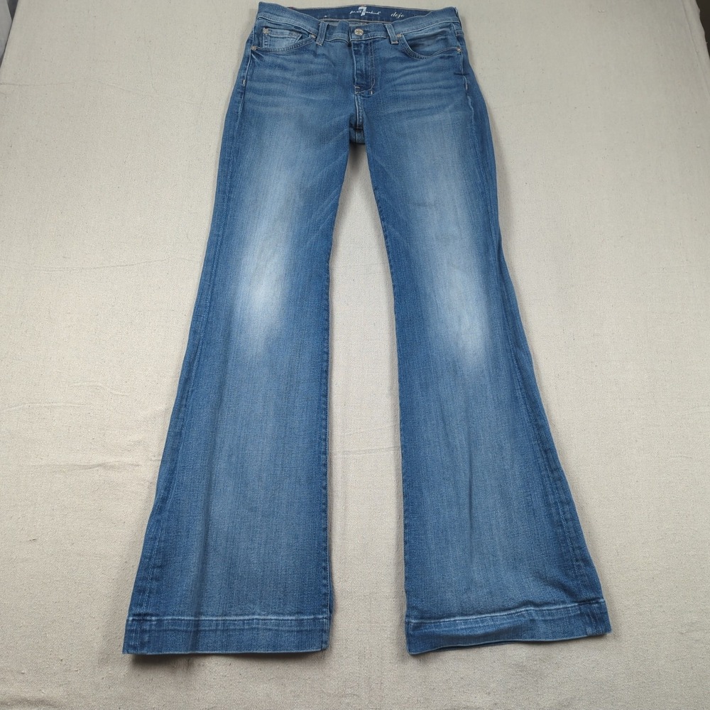 7 For All Mankind Jeans Womens 28 Blue Dojo Flare Stretch Hippie Boho